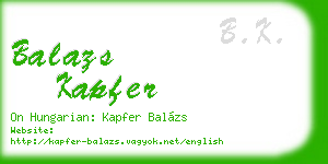 balazs kapfer business card
